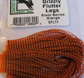 Grizzly Flytter Legs black barred orange Hareline
